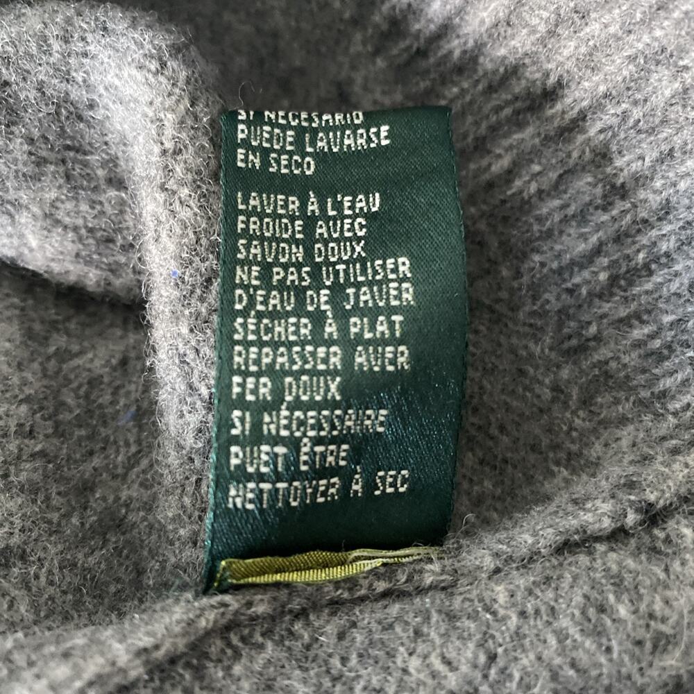 Lauren Ralph Lauren Gray Lambswool Ice Skater Intarsia Turtleneck Sweater‎ M - Picture 6 of 7